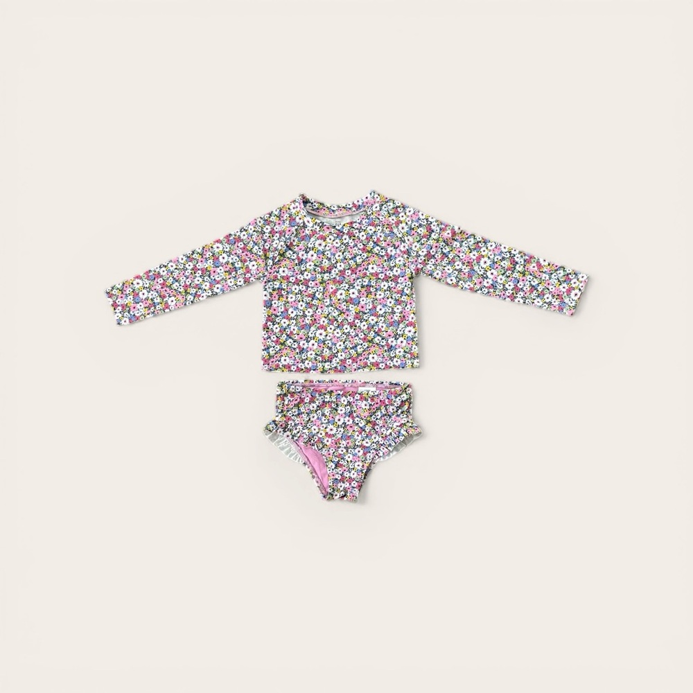 GAP Kids Floral Rashguard floral two piece swimsuit, size 3T